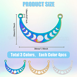 12 шт. 3-цветное ионное покрытие (IP) из нержавеющей стали 304 подвески STAS-FH0002-04
