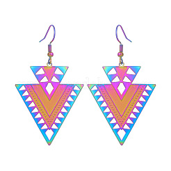 Серьги-подвески с полыми треугольниками из нержавеющей стали 304 FS-WGEC278-01