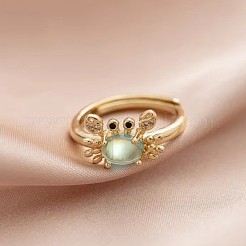 Регулируемые кольца для пальцев с микропаве из кубического циркония из латуни&nbsp;FS-WGE54F5-02