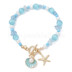 Браслеты с подвесками из нержавеющей стали 304 и эмалированного сплава&nbsp;BJEW-TA00707