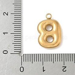 304ステンレススチール製イニシャルペンダント  イオンプレーティング（ip）  18KGP本金メッキ  文字B  16~18x6~18x3mm  穴：1.8mm&nbsp;STAS-S186-12B-G