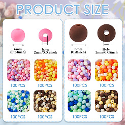 800 шт. двухцветные матовые непрозрачные акриловые бусины&nbsp;OACR-TA0001-51