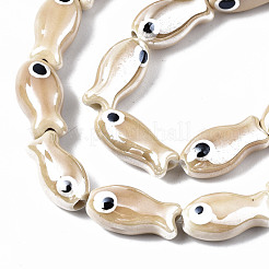 Brins de perles en céramique de porcelaine faites à la main&nbsp;PORC-T006-03K