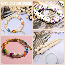 300 шт. неокрашенные бусины из натурального дерева WOOD-SP0001-63