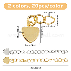40 шт. 2-цветная латунная цепочка-удлинитель для стойки KK-DC0004-27