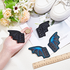 2 Paar 2 Stile Halloween Kunstleder Schuhschnalle für DIY Schuhzubehör&nbsp;AJEW-GF0011-82B