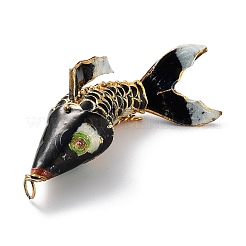 Латунные перегородчатые подвески KK-P251-A05-G