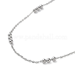 Не тускнеющие круглые звенья цепи из нержавеющей стали 304 для женщин&nbsp;LS-NJEW-D058-02P