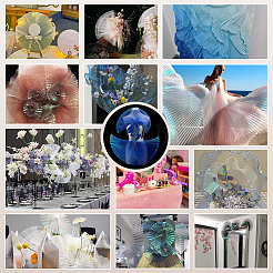 Полиэстер русалки плиссированная ткань&nbsp;DIY-WH0678-74B