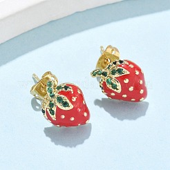 Серьги-гвоздики из латуни EJEW-Q017-04G