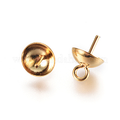 304 нержавеющая сталь чашечка жемчужные штифты булавки подвески STAS-F227-48A-G