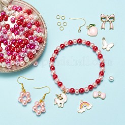 キットを作るDIYイヤリング  300本6スタイルアロイエナメルペンダント  304ステンレススチールイヤリングフック＆丸カン  弾性水晶の線  ミックスカラー  ビーズ：12mm  穴：6mm  6~7個/カラー&nbsp;DIY-LS0003-70