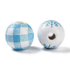 50 шт. деревянные европейские бусины на зимнюю тематику WOOD-G016-01