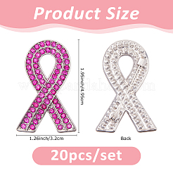 20 шт. броши из сплава шелковой ленты со стразами&nbsp;JEWB-FH0001-71B