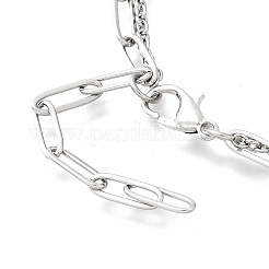 2 шт. 2 стиля браслетов из нержавеющей стали 304 с цепочкой и скрепками BJEW-JB12331