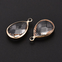 Латунь стекло кулоны GLAA-T027-06