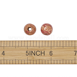 Печатные бусы из натурального дерева&nbsp;WOOD-TA0001-15