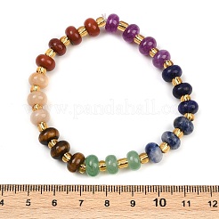 Эластичные браслеты из натуральных и синтетических смешанных драгоценных камней для женщин&nbsp;BJEW-B146-01A