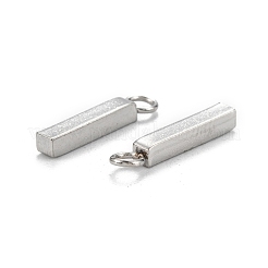変色しにくい304ステンレススチールペンダント  直方体の  ステンレス鋼色  13x3x2mm  穴：1.8mm&nbsp;STAS-Z034-17L-P