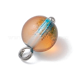 丸いチャーム  真鍮ボールヘッドピンループ付き  プラチナ  12.5x8mm  穴：2.5mm&nbsp;PALLOY-JF03270-02