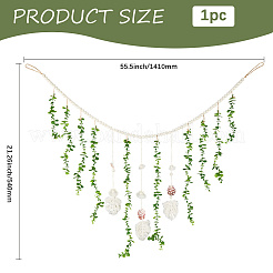 Decorazioni pendenti in cotone e perline di legno&nbsp;HJEW-WH20004-14A