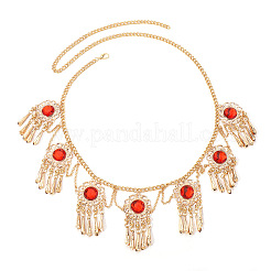 Сплав кубический цирконий цветок кисточка колокольчик цепочка ремни для женщин AJEW-D300-01G