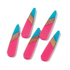 Большие подвески из непрозрачной смолы и орехового дерева RESI-M027-05A