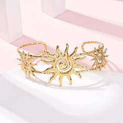 Браслеты-манжеты из нержавеющей стали 304 для женщин&nbsp;BJEW-C141-01G