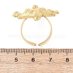 Открытые кольца из латуни с морской тематикой&nbsp;RJEW-Z129-01G-02