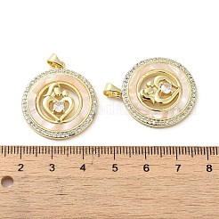 Placage de crémaillère en laiton micro pavé pendentifs en zircone cubique claire&nbsp;KK-A206-02G