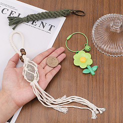 3 шт. 3 стильных хлопковых плетеных подвесных украшений HJEW-CA0001-40