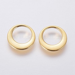 304ステンレススチールチャーム  リング  ゴールドカラー  10x1mm&nbsp;STAS-L234-075G