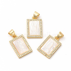 Porte micro ouvrent pendentifs zircone cubique en laiton de placage&nbsp;KK-H436-03G