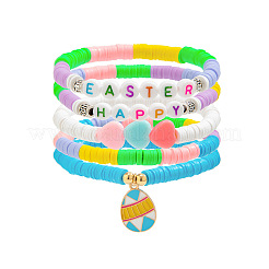 5 bracelet en perles acryliques&nbsp;FS-WG62275-05