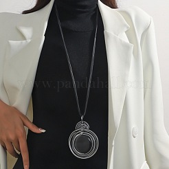 Collane con ciondolo in lega di vetro e cordino cerato nero per donna&nbsp;FS-WG2748D-03