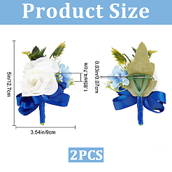 2шт. брошь-бутоньерка из шелковой ткани&nbsp;JEWB-CP0001-42