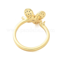 Закрепки для колец-манжет с цветочным узором из латуни с микропаве из кубических цирконий KK-K297-23G