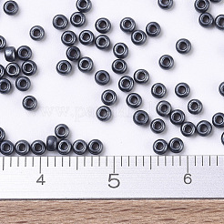 MIYUKIラウンドロカイユビーズ  日本製シードビーズ  11/0  （rr2011)マットメタリックガンメタル  2x1.3mm  穴：0.8mm  約50000個/ポンド&nbsp;SEED-G007-RR2011