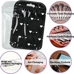 50 шт. блестящие голографические пластиковые подарочные пакеты с застежкой-молнией «Инь-Ян» в форме сердца&nbsp;OPP-YW0001-09A