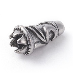 316サージカルステンレスビーズ  トーチ  アンティークシルバー  15x7.5~8mm  穴：3.5mm&nbsp;STAS-G186-21AS