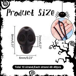 Окрашенные синтетические бирюзовые бусы нити&nbsp;G-AR0005-73A