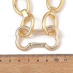Halsketten aus ovalen Aluminiumgliederketten mit knochenförmigen Kletterkarabinern aus Zinklegierung&nbsp;NJEW-JN06413