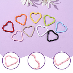 18 шт. 9-цветные окрашенные в духовом шкафу кольца пружинного затвора из сплава FIND-SC0017-36