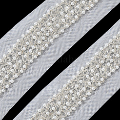 Отделка кружевом из полиэстера и пластиковых бусин OCOR-WH20005-45C