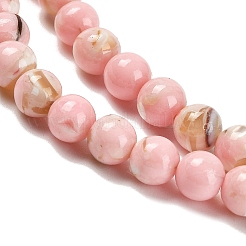 Собранные нити бусин из синтетического камня и ракушек трохус G-B128-08A-03