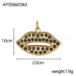 Подвески из нержавеющей стали 304 с микропаве из кубического циркония&nbsp;STAS-OY005-97G