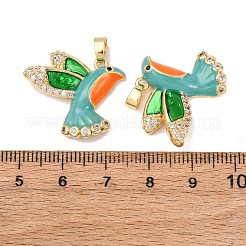 Латунные микропроволочные кубические циркониевые подвески из эмали&nbsp;KK-G543-04G-01