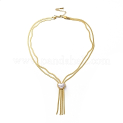 Collana lariat con ciondolo di perle acriliche&nbsp;NJEW-P271-03G-A