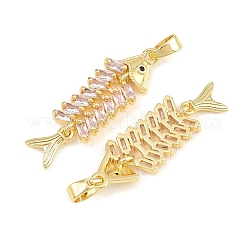 Pendenti in ottone con zirconi cubici rosa&nbsp;KK-E800-05A-G