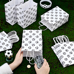 30 bolsa de mano de almacenamiento con estampado de fútbol de papel&nbsp;ABAG-PH0001-97B